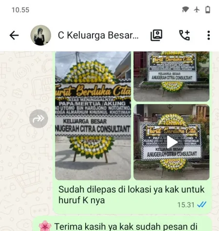 Pengiriman Papan Bunga Duka Gelora